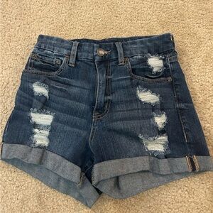 Aeropostale Dark Wash Ripped Jean Shorts